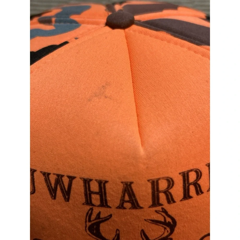 Vintage Orange Camo Uwharrie Buck Snapback Hat Hunting Deer Rope Cap